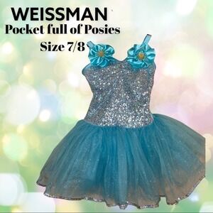 Weissman Pocket Full of Posies dance leotard recital girls size IC Style 9100